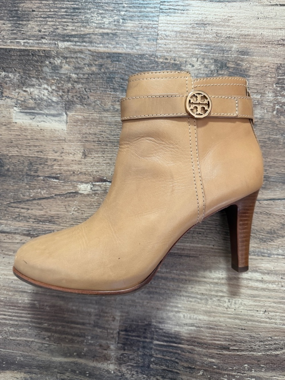 Women's Tory Burch Booties Bristol High-Heel Almond size 9.5 - Picture 7 of 10